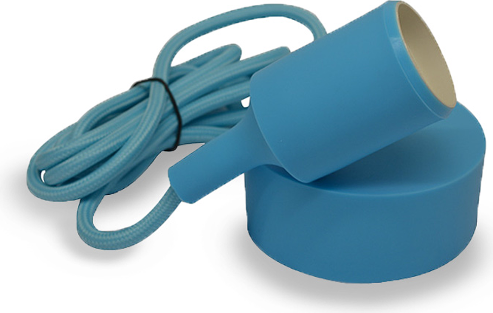 DOUILL E27 SILI + CABL 2M BLEU